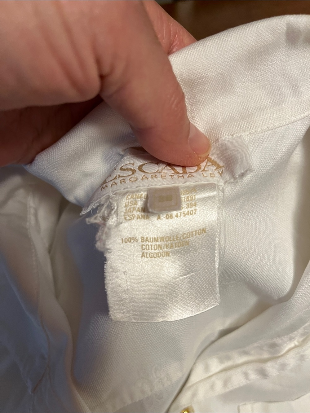 Escada White Long-Sleeve Dress Shirt, set of 2 whites, size 6 USA , cotton - Picture 9 of 17